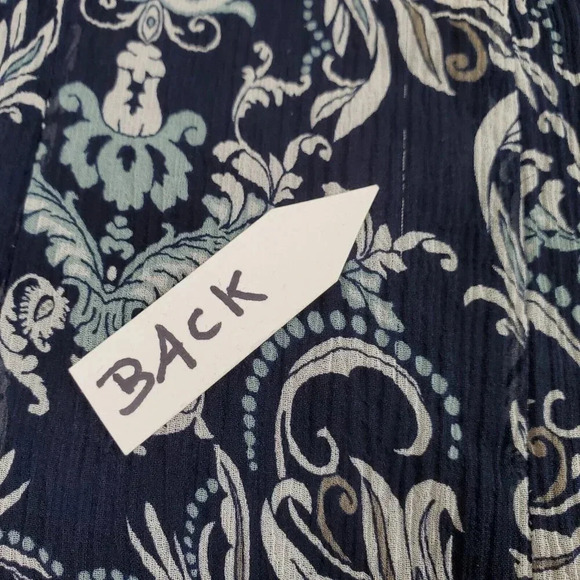 Pendleton Skirt Women 18 Blue Floral Lined A-Line Flowy Crinkle Silk Overlay - Picture 16 of 16